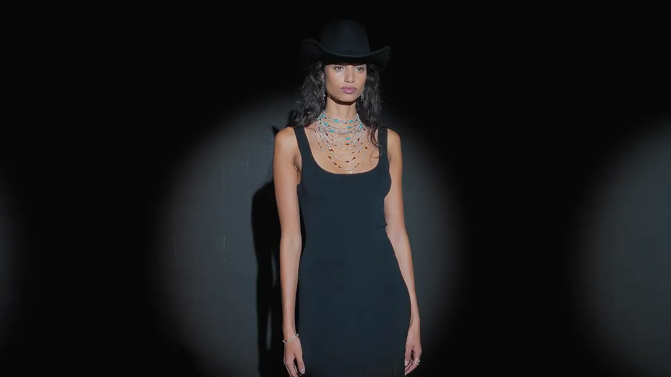 Model wearing various Messika creations