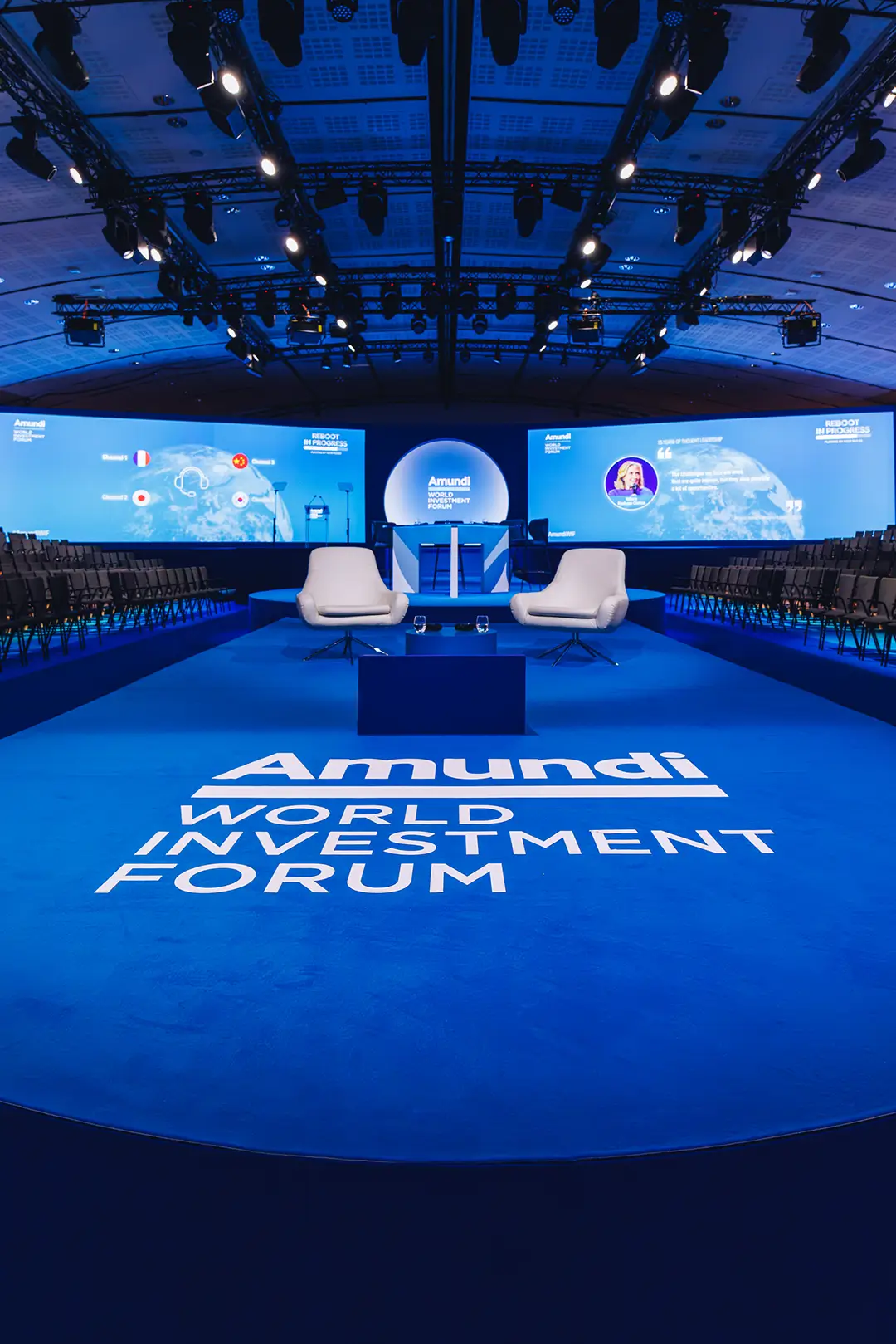 Main stage with blue lighting variation