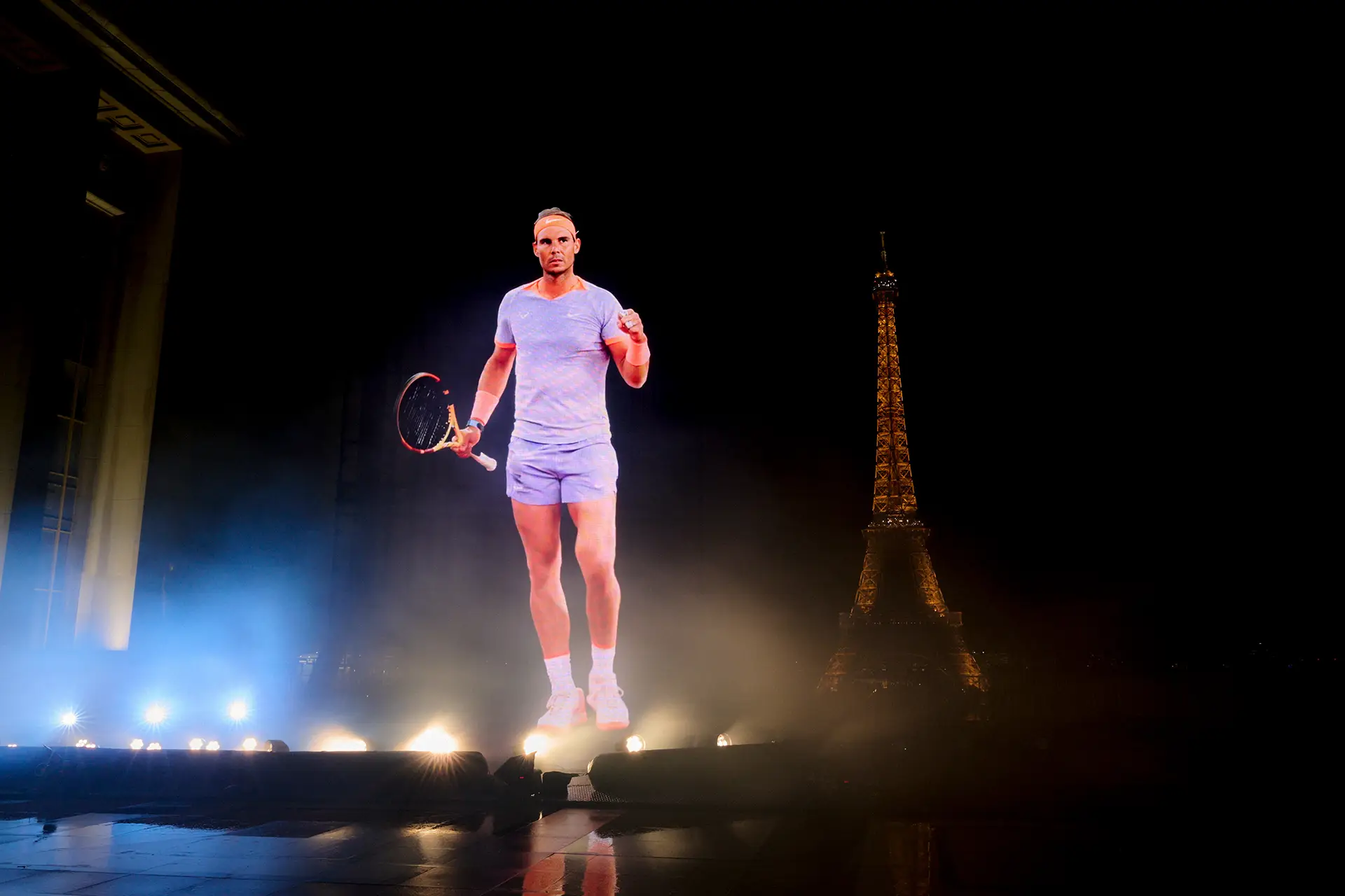 Holographic display of Rafa as of today, still on top of his career, wearing Nike attire