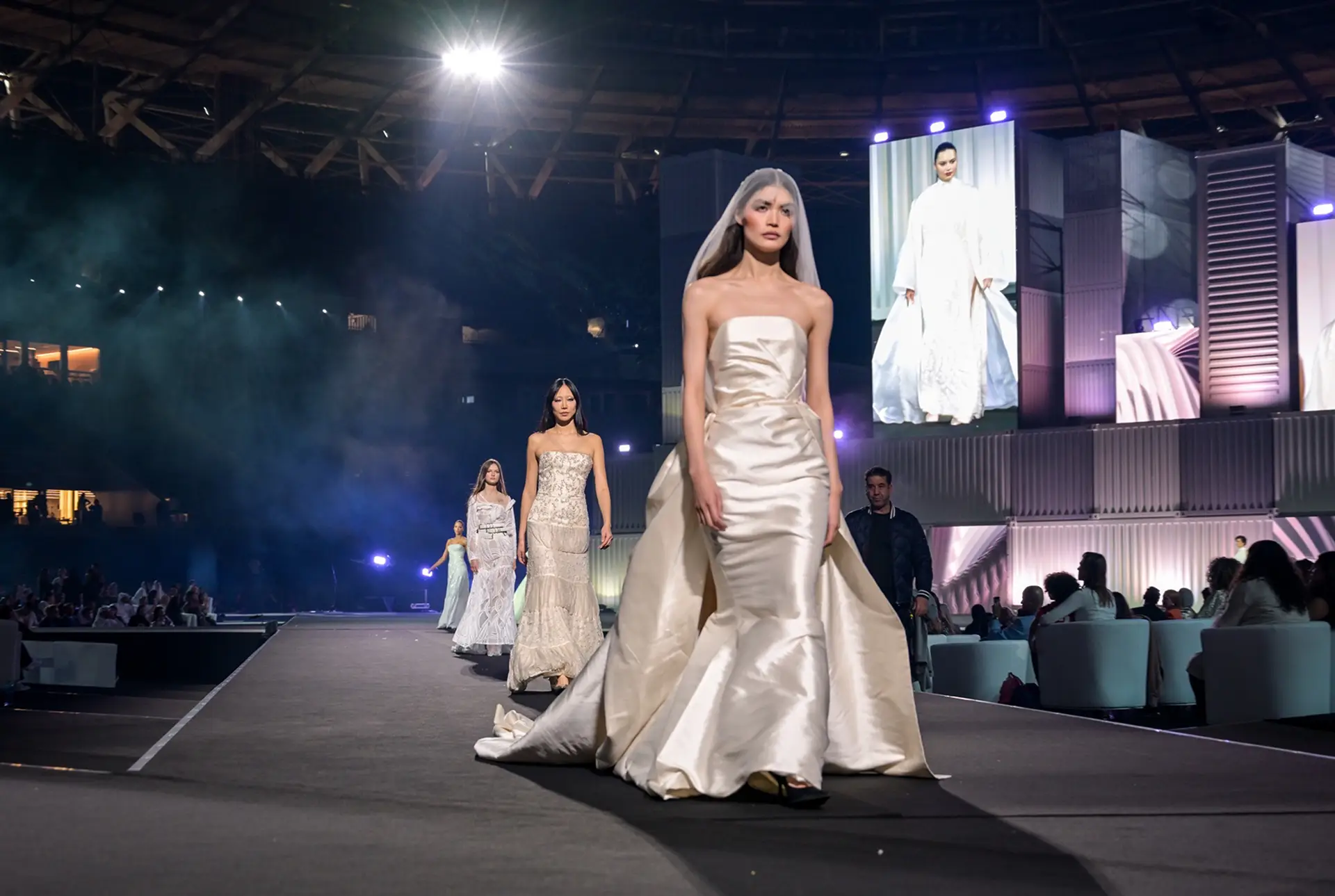 Models walking on the runway