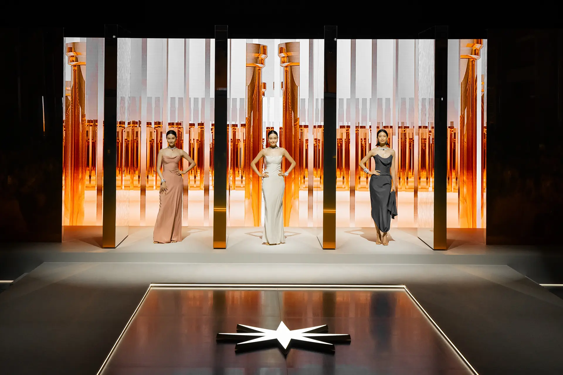 Models wearing Bvlgari Aeterna collection