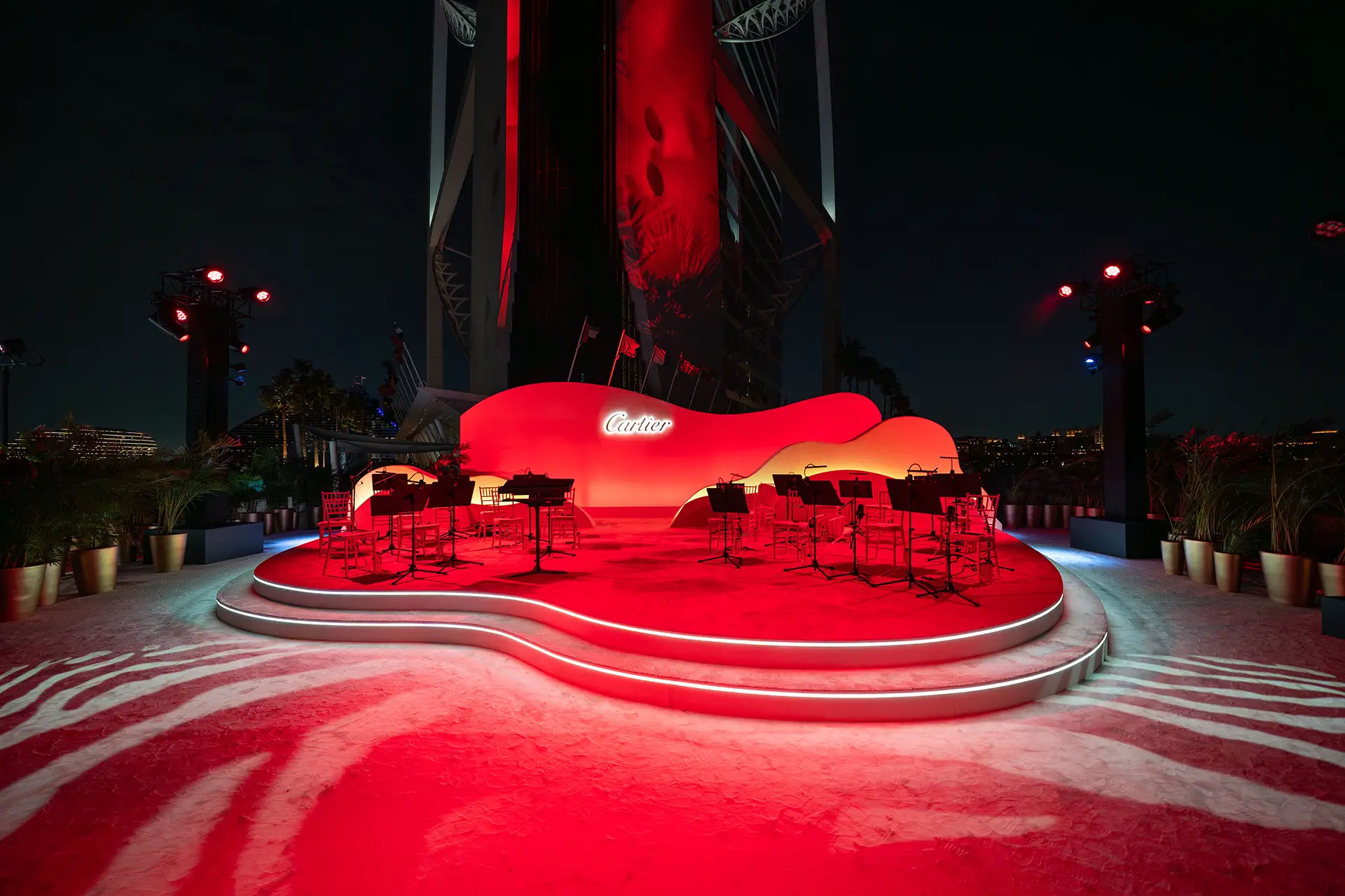 Photo of the stage designed for Cartier