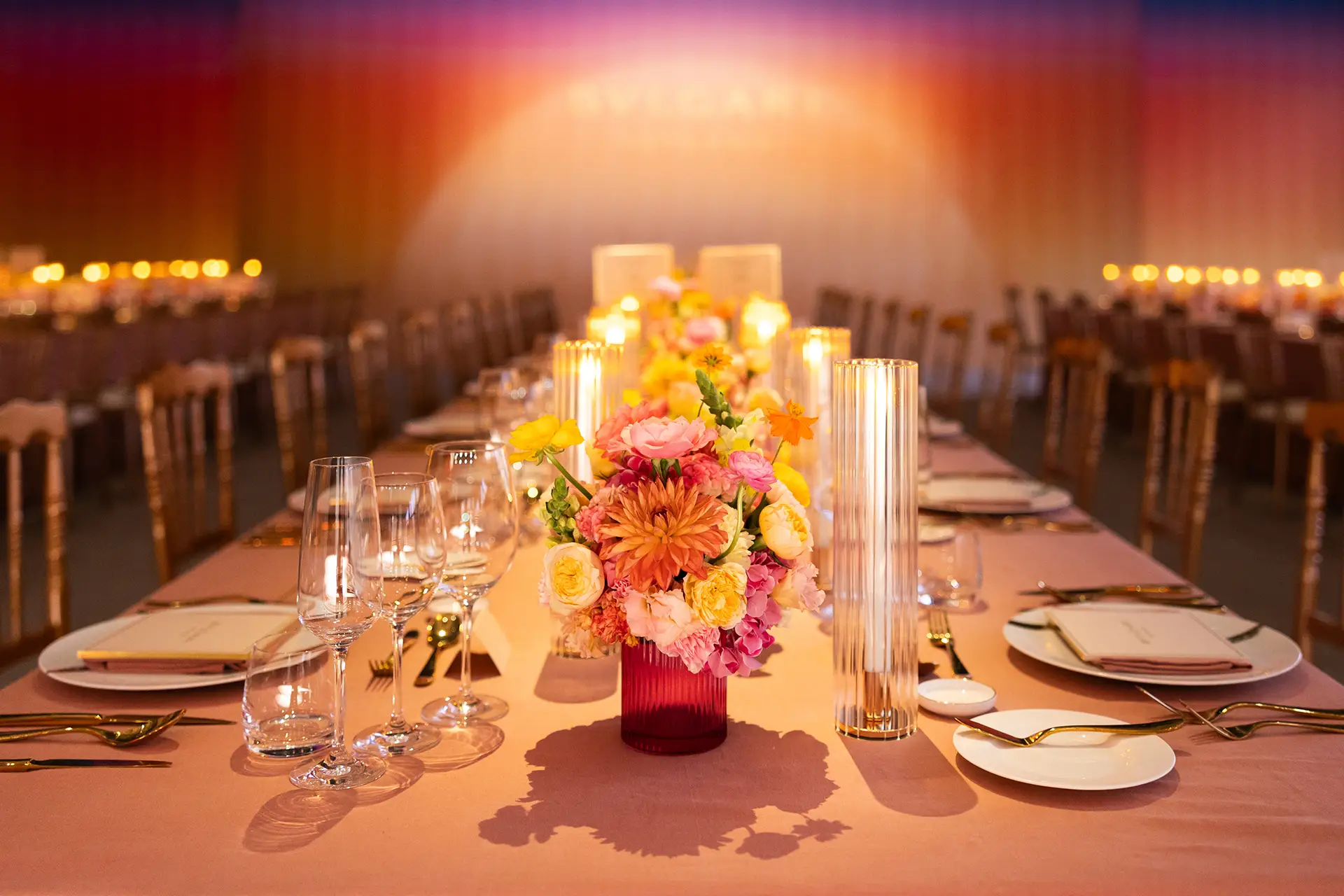Art de la table, gala dinner organized for Bvlgari
