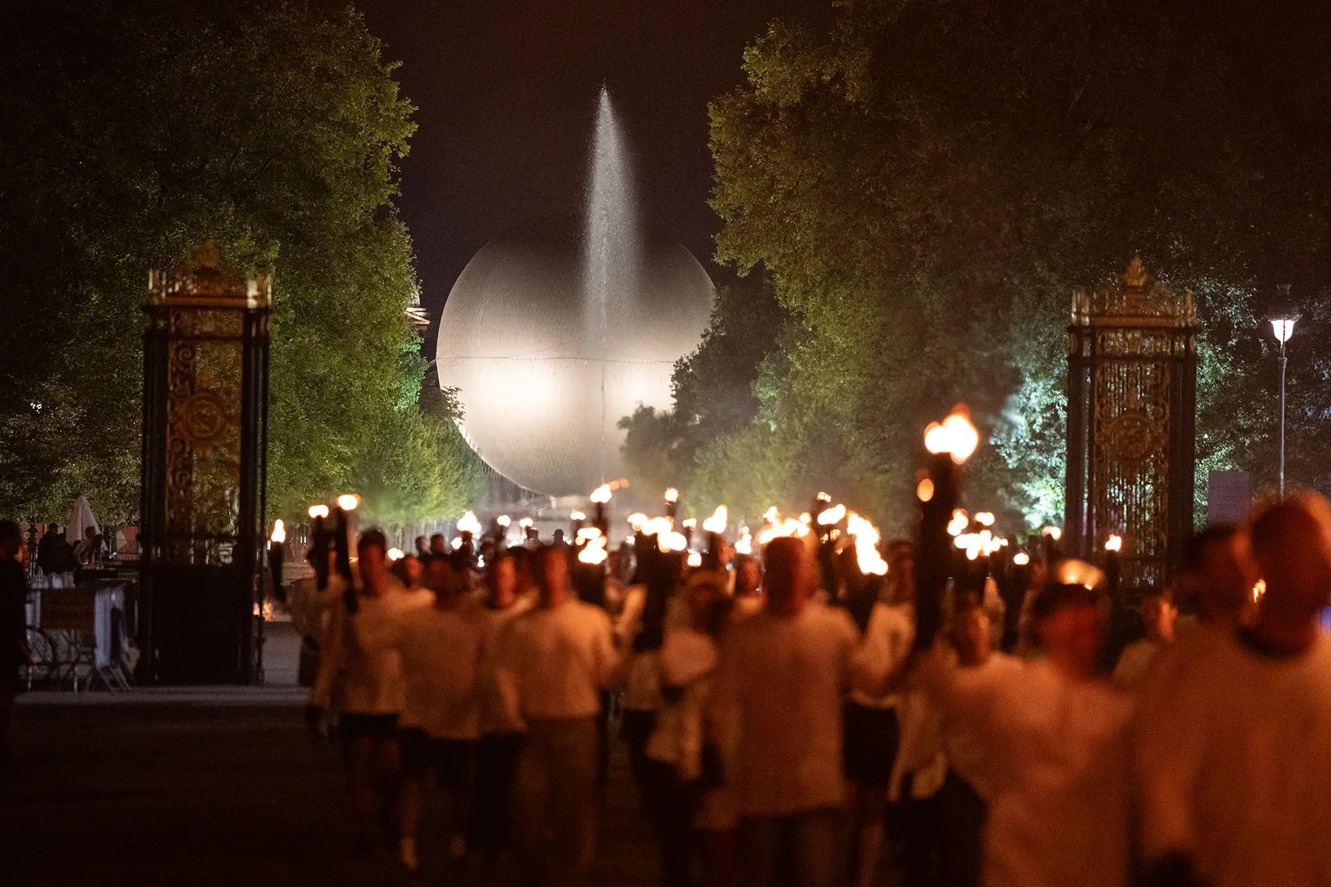 Olympic cauldron in Jardin des Tuileries