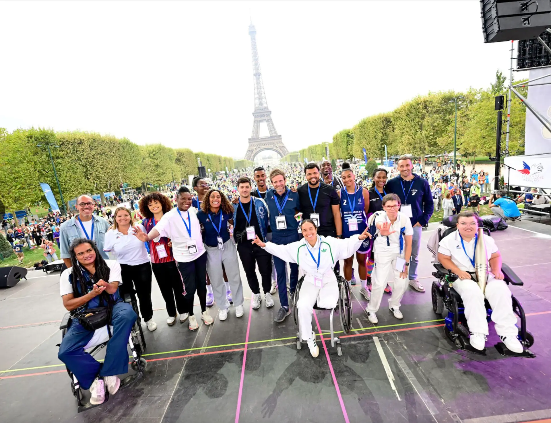 Athletes from Olympic and Paralympic games on stage